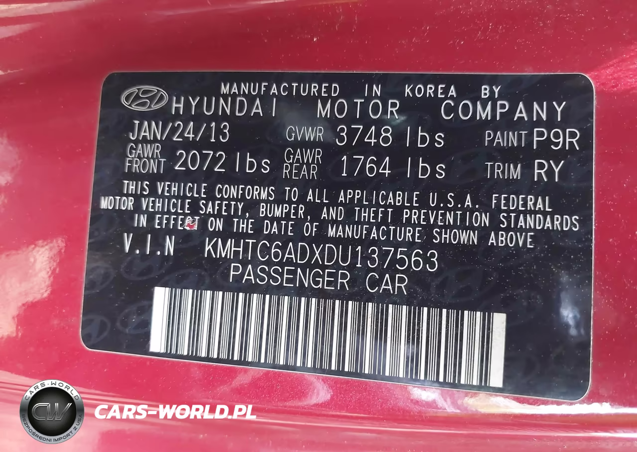 2013 Hyundai Veloster Base W-Black VIN:KMHTC6ADXDU137563 - 9