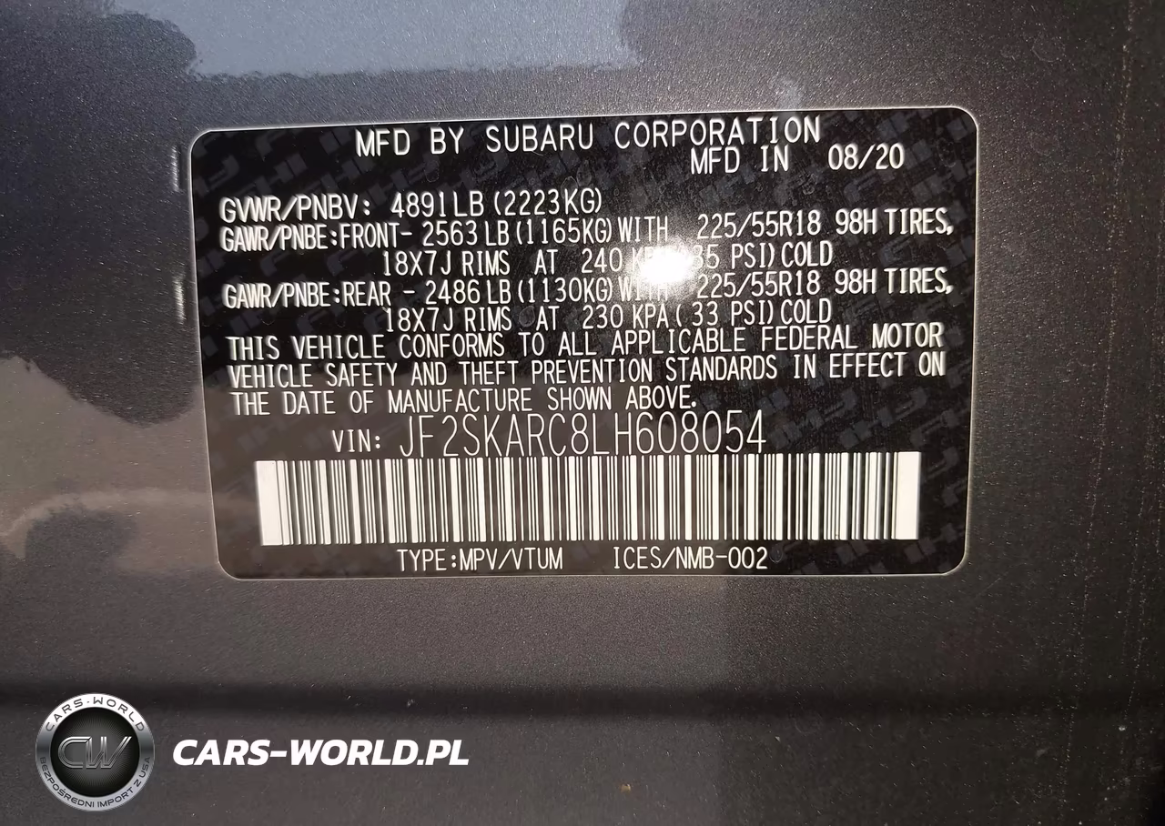2020 Subaru Forester Sport VIN:JF2SKARC8LH608054 - 9