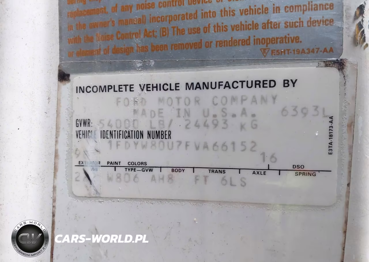 1985 Ford N-Series Lnt8000 VIN:1FDYW80U7FVA66152 - 9