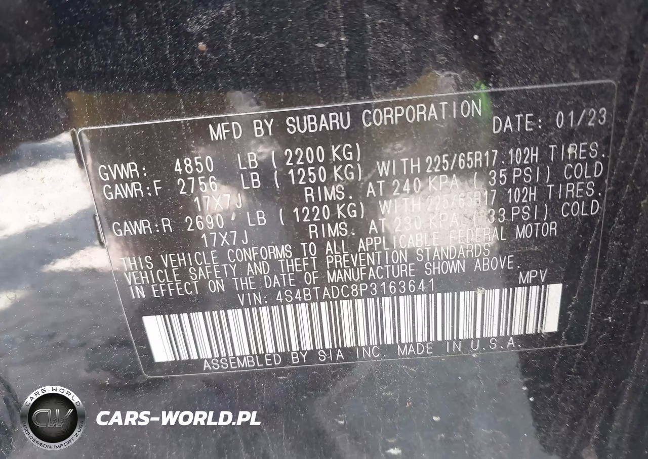 2023 Subaru Outback Premium VIN:4S4BTADC8P3163641 - 9