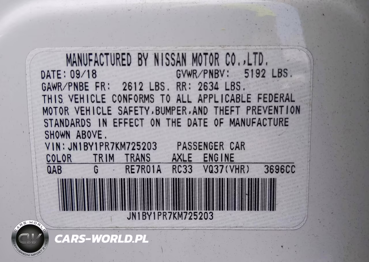 2019 Infiniti Q70L 3.7X Luxe VIN:JN1BY1PR7KM725203 - 9