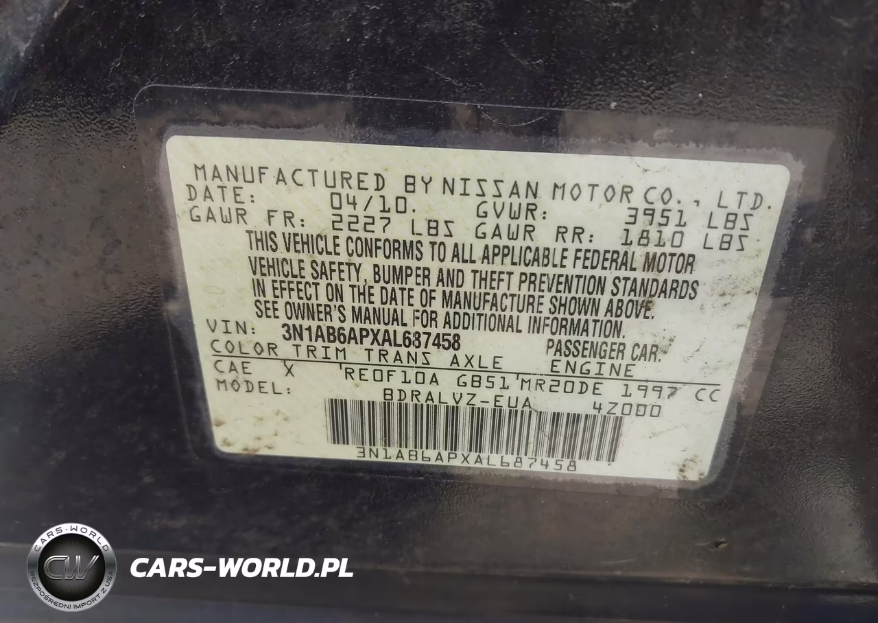 2010 Nissan Sentra 2.0Sl VIN:3N1AB6APXAL687458 - 9
