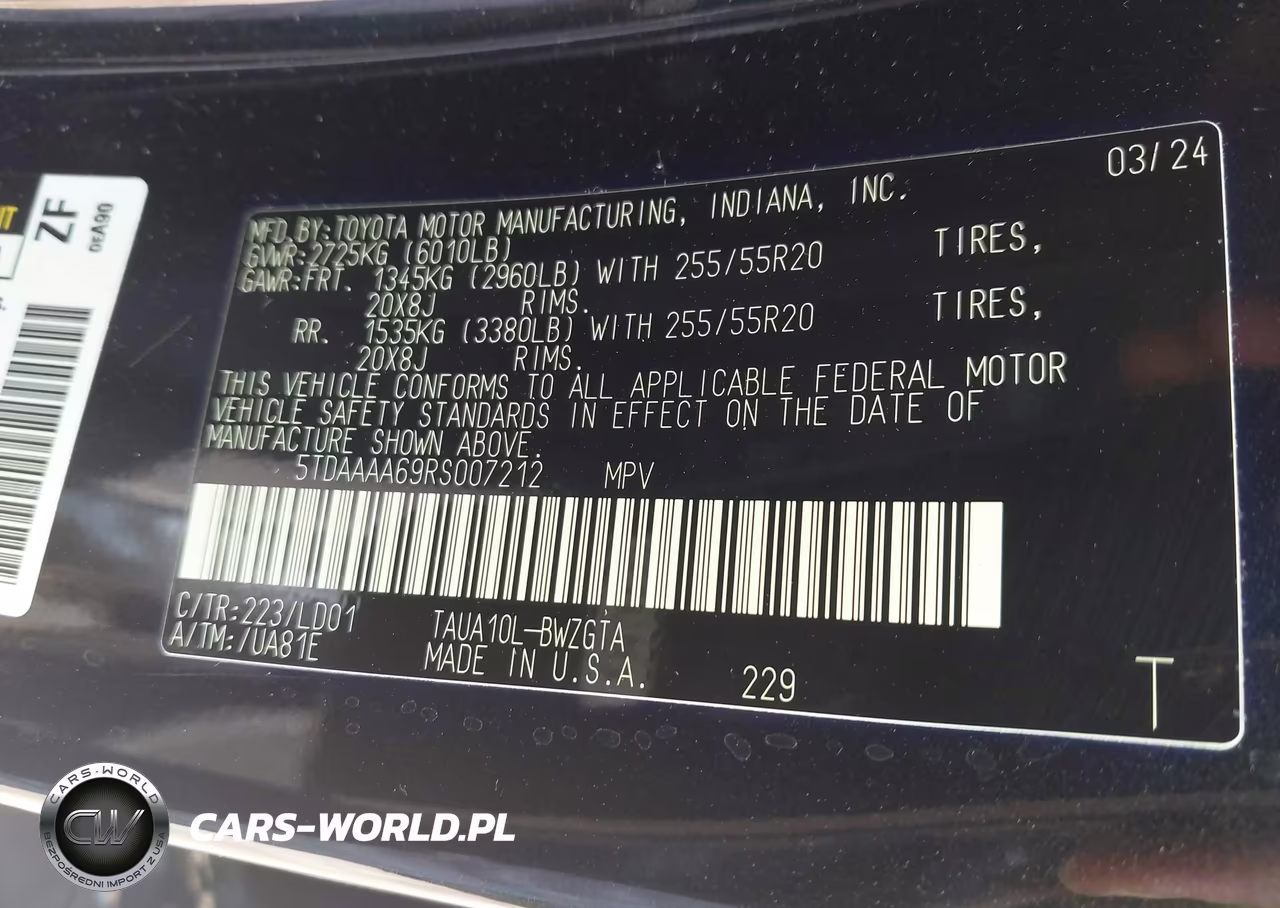2024 Lexus Tx 350 Luxury VIN:5TDAAAA69RS007212 - 9