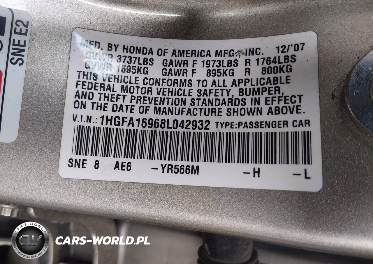 2008 Honda Civic Ex-L VIN:1HGFA16968L042932 - 9