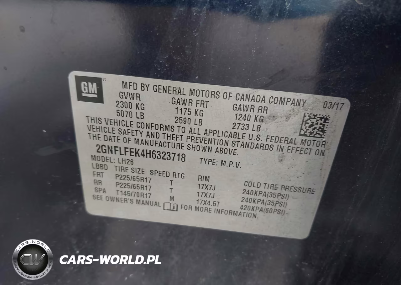 2017 Chevrolet Equinox Lt VIN:2GNFLFEK4H6323718 - 9