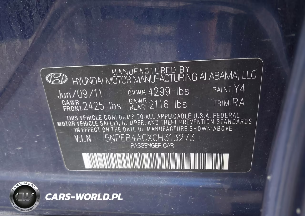 2012 Hyundai Sonata Gls VIN:5NPEB4ACXCH313273 - 9