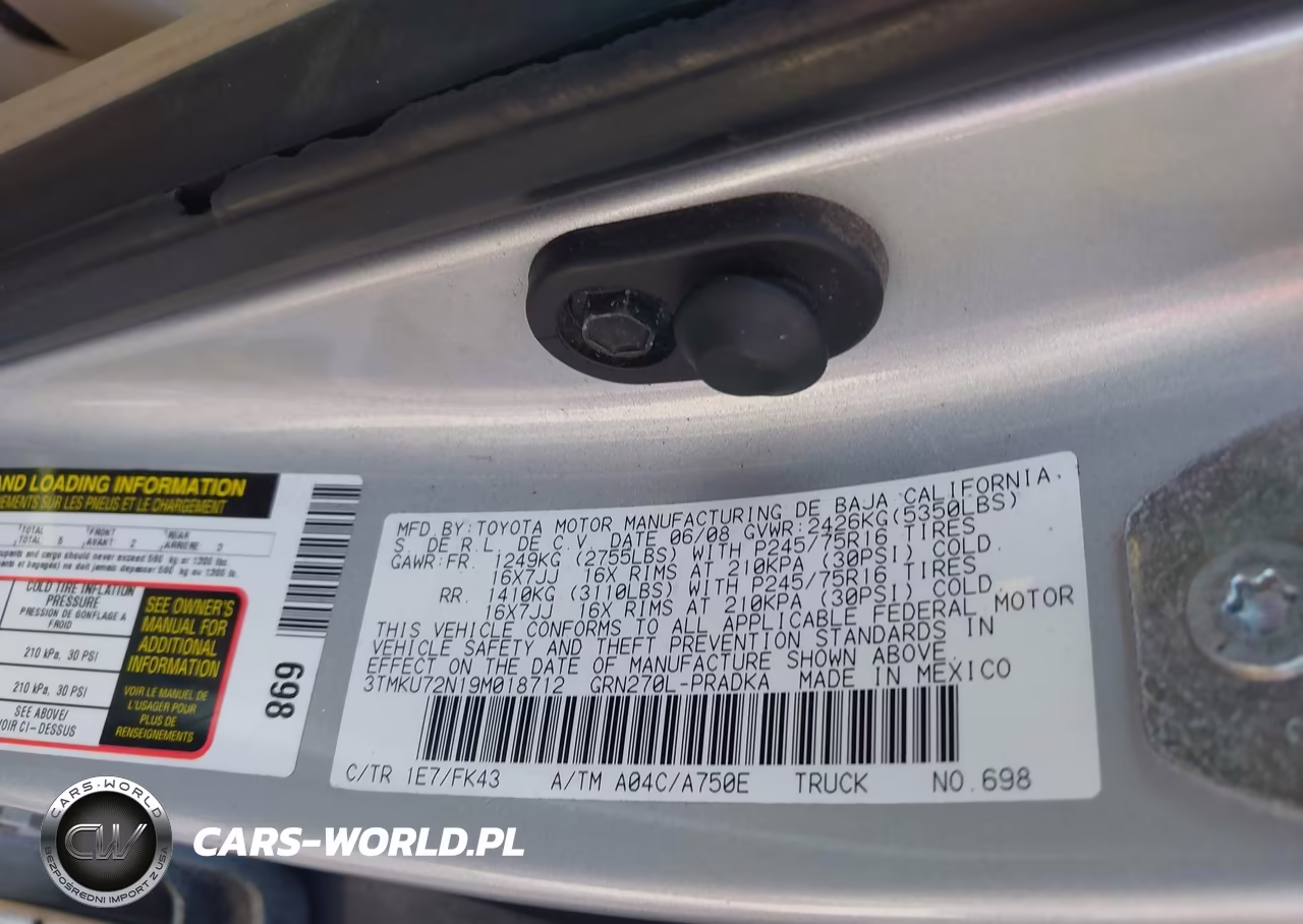 2009 Toyota Tacoma Prerunner V6 VIN:3TMKU72N19M018712 - 9
