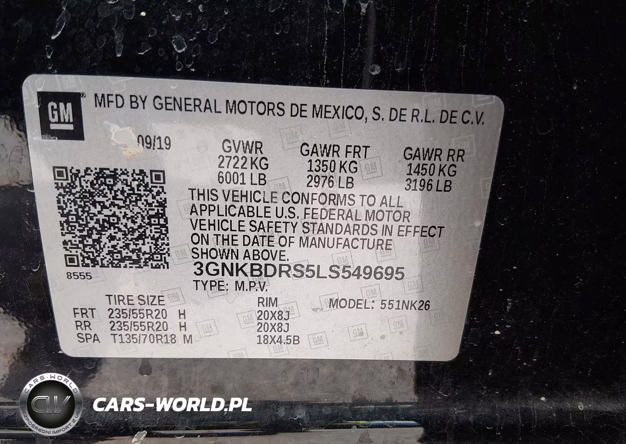 2020 Chevrolet Blazer Fwd 3Lt VIN:3GNKBDRS5LS549695 - 9