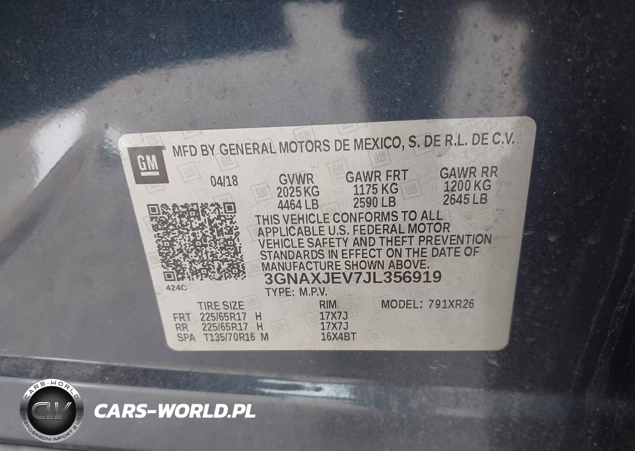 2018 Chevrolet Equinox Lt VIN:3GNAXJEV7JL356919 - 9