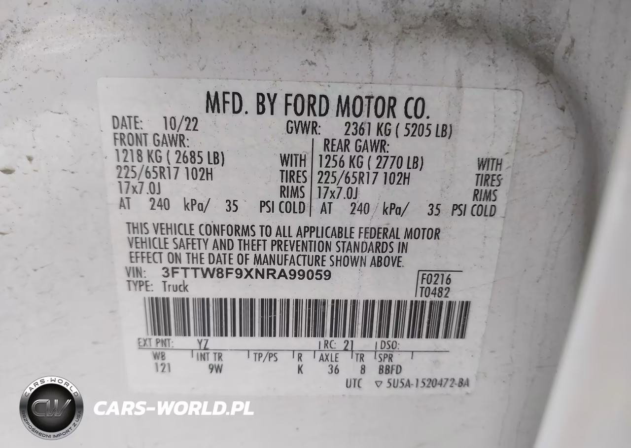 2022 Ford Maverick Lariat-Xl-Xlt VIN:3FTTW8F9XNRA99059 - 9