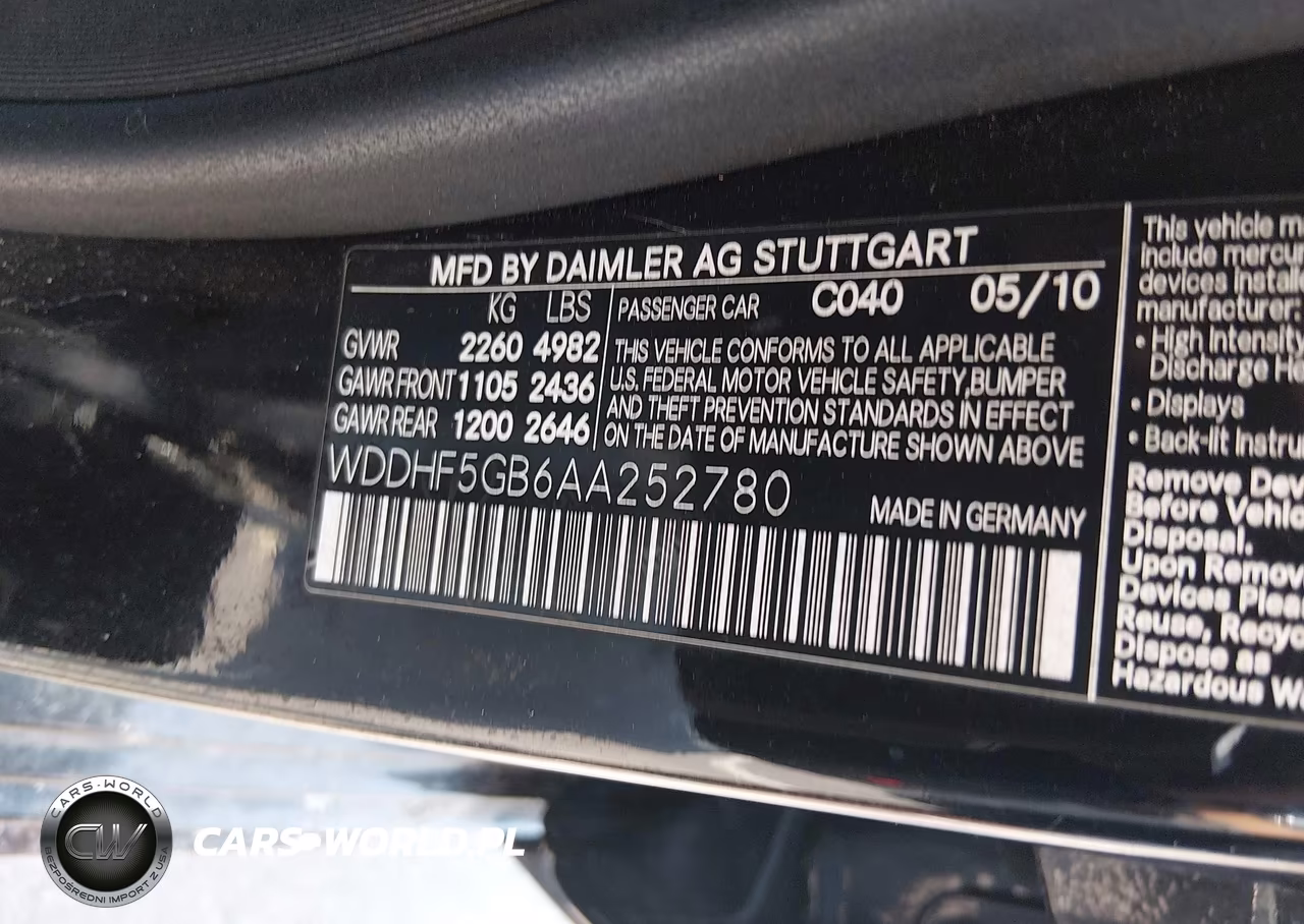 2010 Mercedes-Benz E 350 VIN:WDDHF5GB6AA252780 - 9