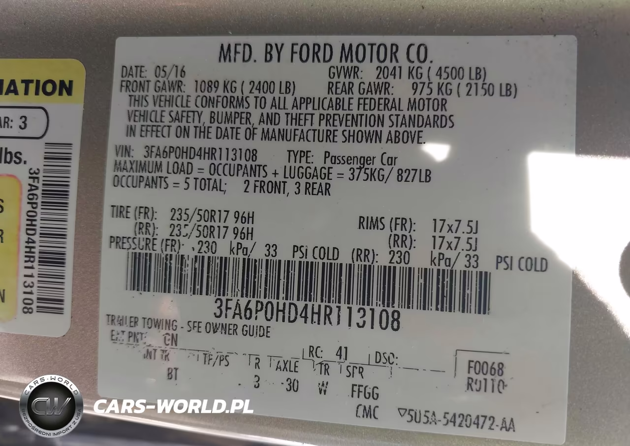 2017 Ford Fusion Se VIN:3FA6P0HD4HR113108 - 9