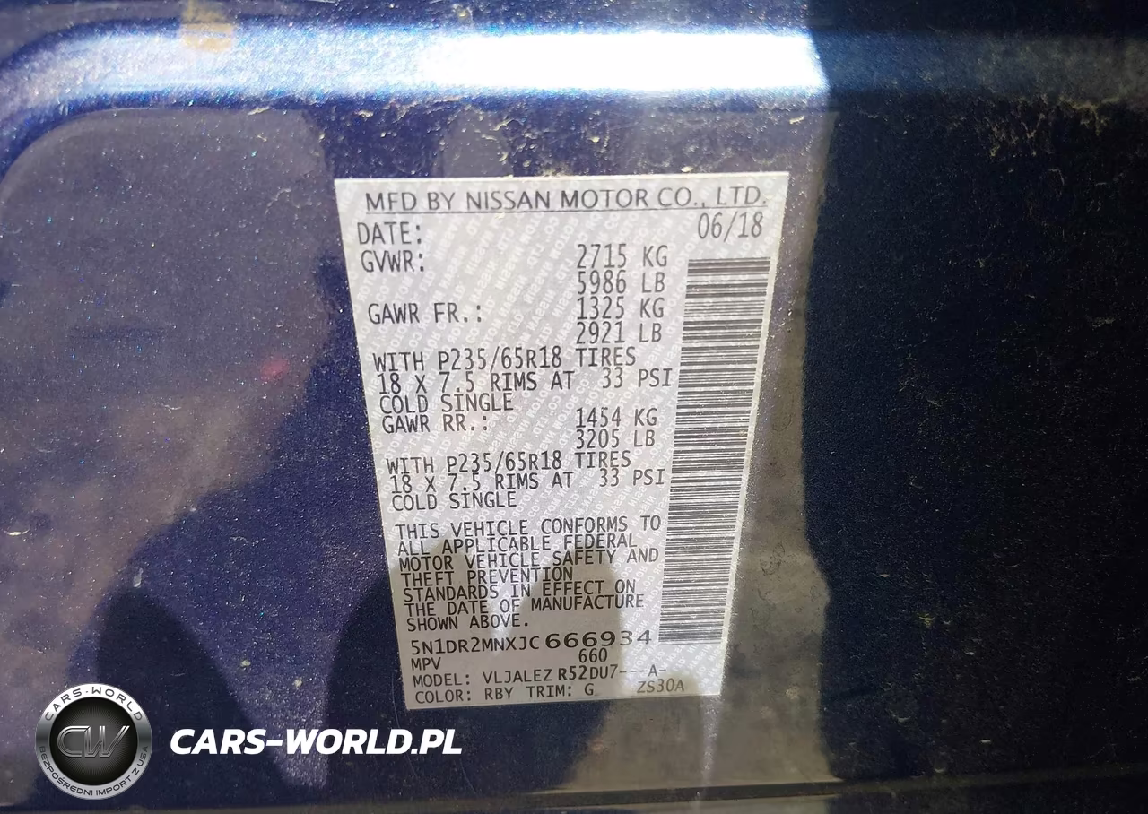2018 Nissan Pathfinder Sv VIN:5N1DR2MNXJC666934 - 9