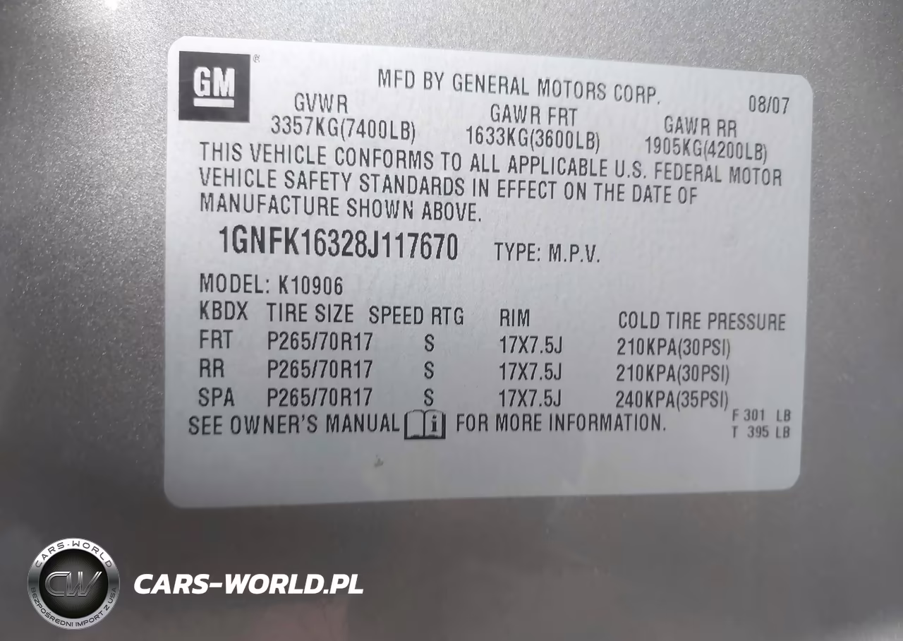2008 Chevrolet Suburban 1500 Lt VIN:1GNFK16328J117670 - 9