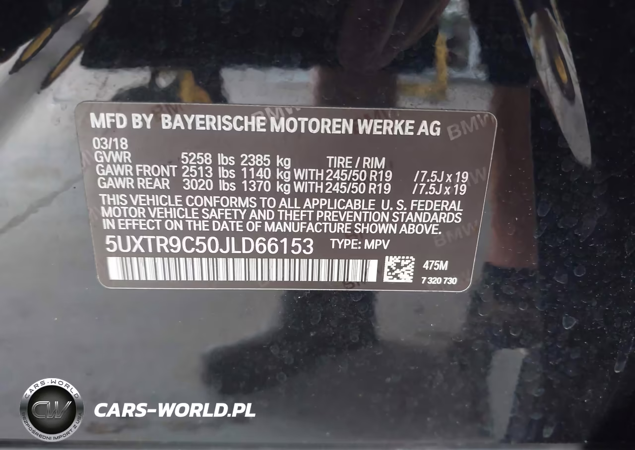 2018 BMW X3 xDrive30I VIN:5UXTR9C50JLD66153 - 9
