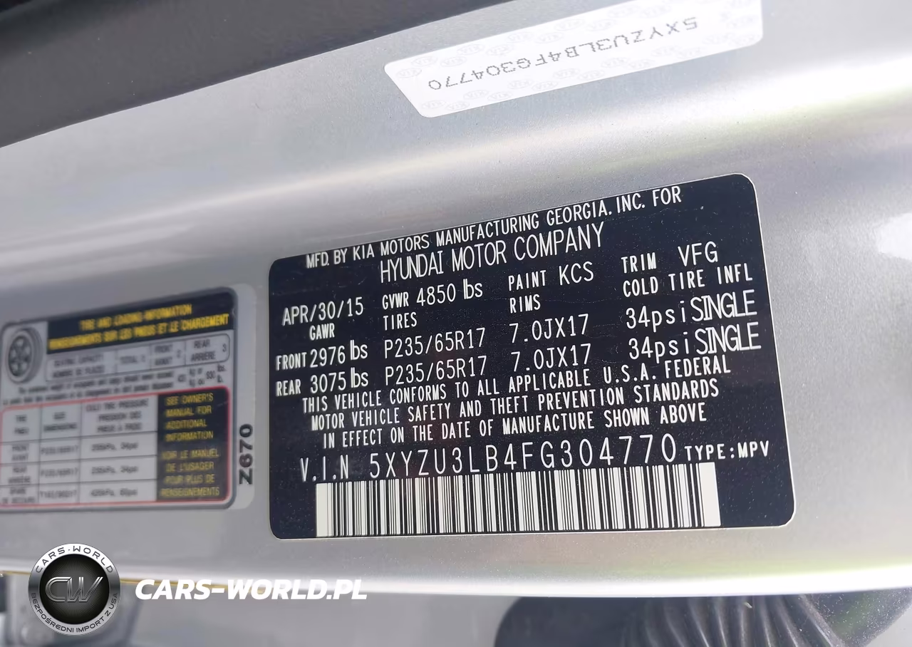 2015 Hyundai Santa Fe Sport 2.4L VIN:5XYZU3LB4FG304770 - 9