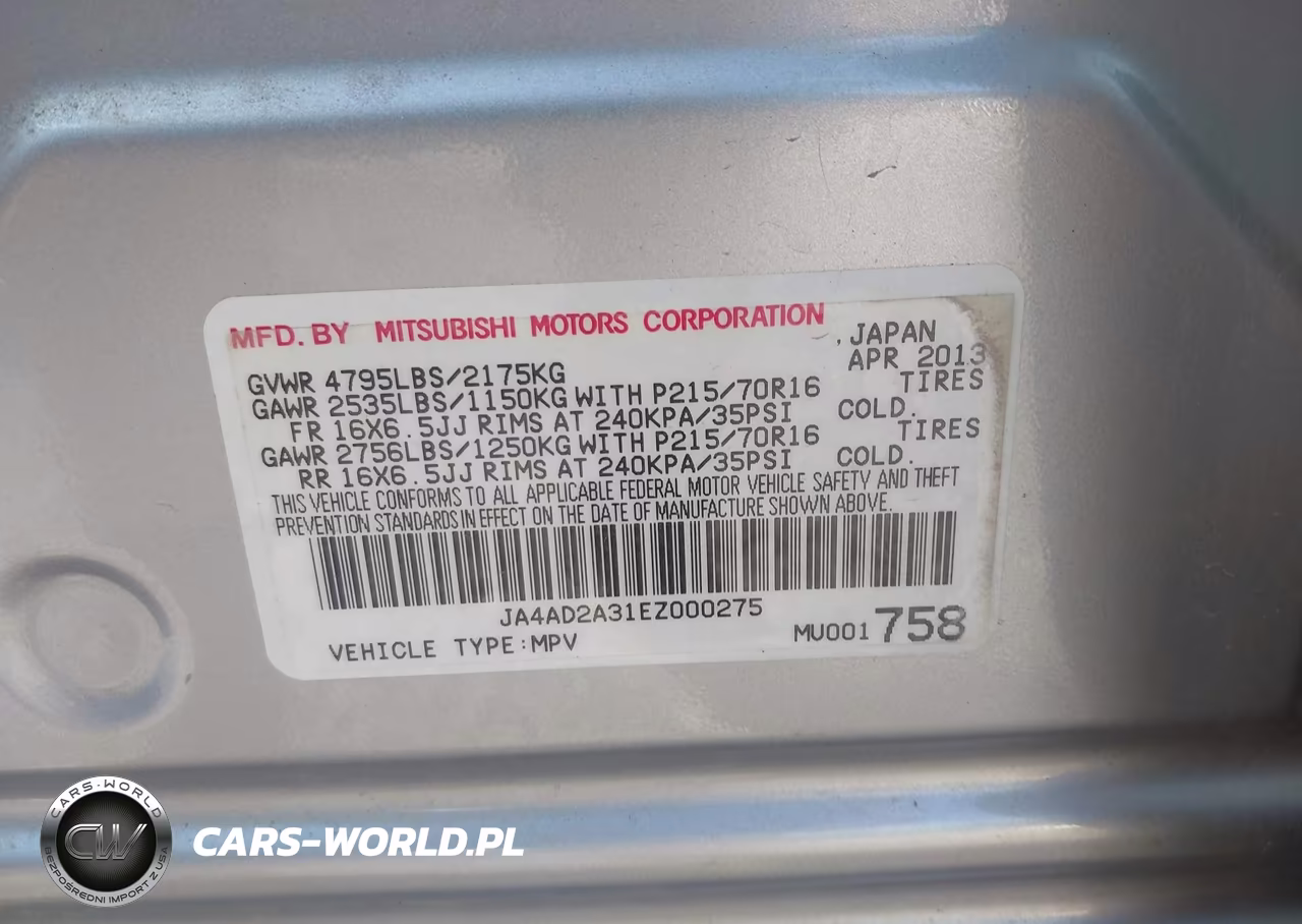 2014 Mitsubishi Outlander Es VIN:JA4AD2A31EZ000275 - 9