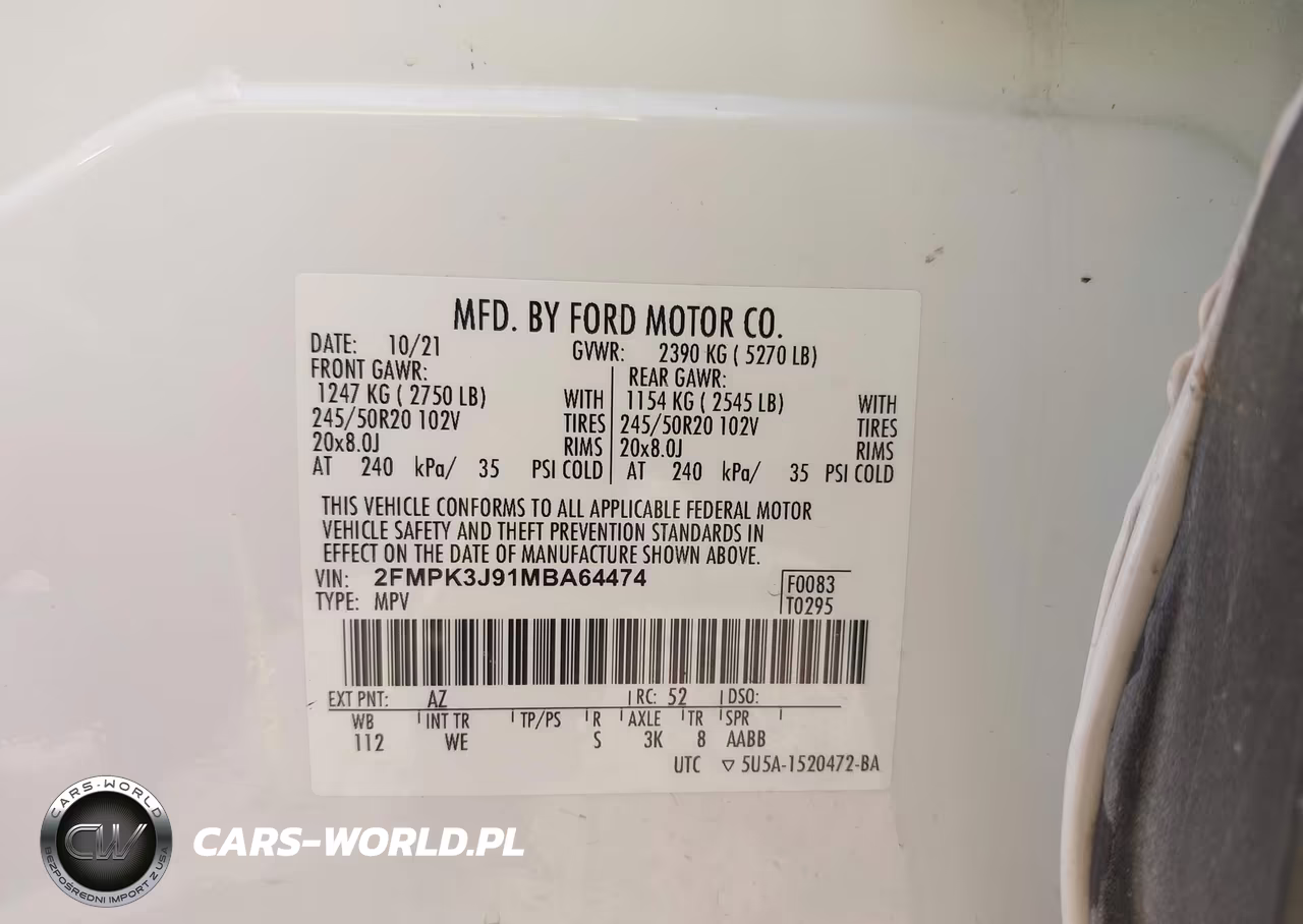 2021 Ford Edge Sel-St-Line VIN:2FMPK3J91MBA64474 - 9