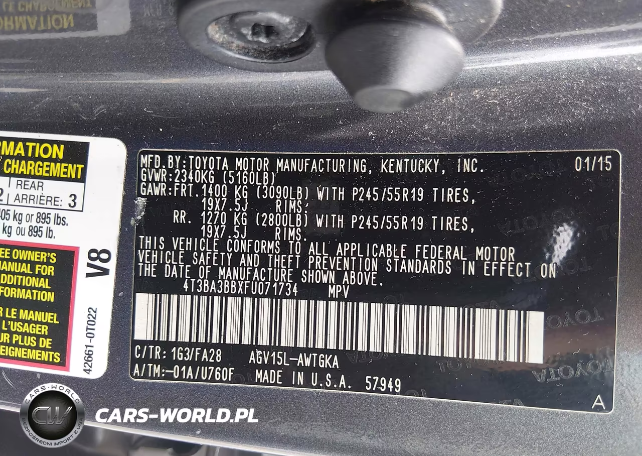 2015 Toyota Venza Le VIN:4T3BA3BBXFU071734 - 9