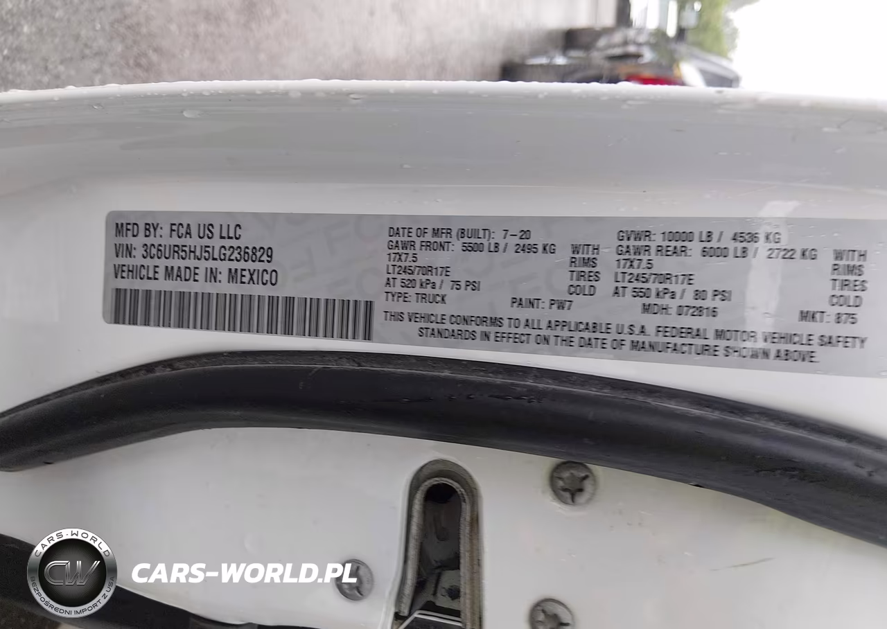 2020 Ram 2500 Tradesman 4X4 8' Box VIN:3C6UR5HJ5LG236829 - 9