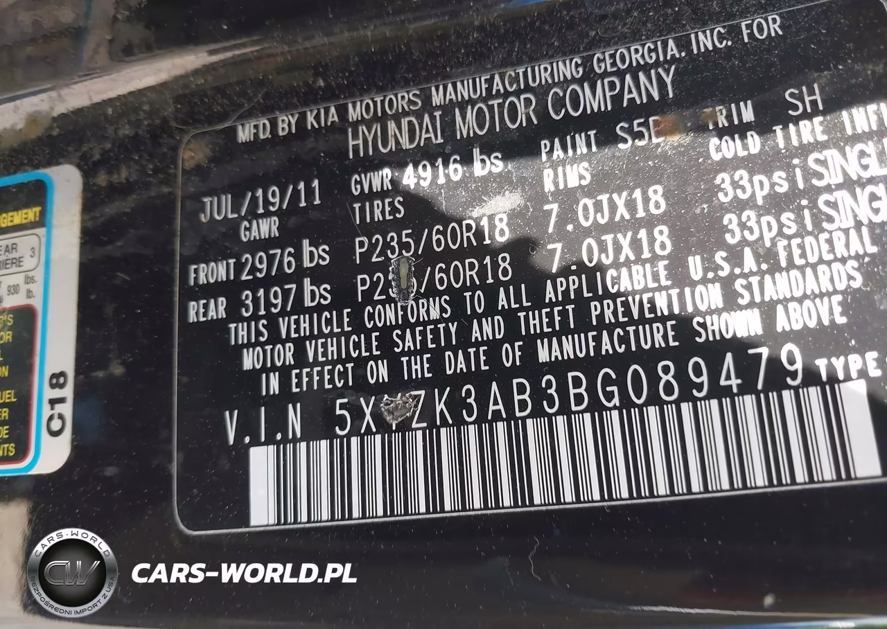2011 Hyundai Santa Fe Limited VIN:5XYZK3AB3BG089479 - 9