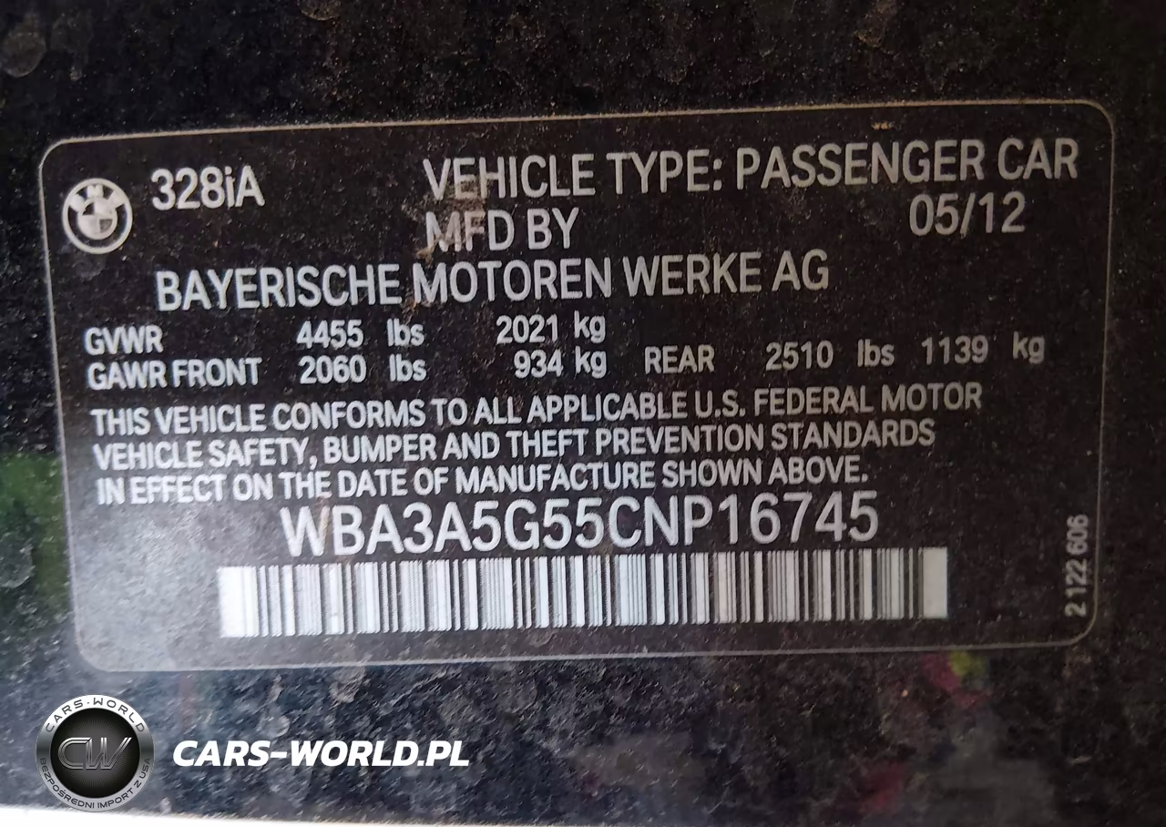2012 BMW 328I VIN:WBA3A5G55CNP16745 - 9