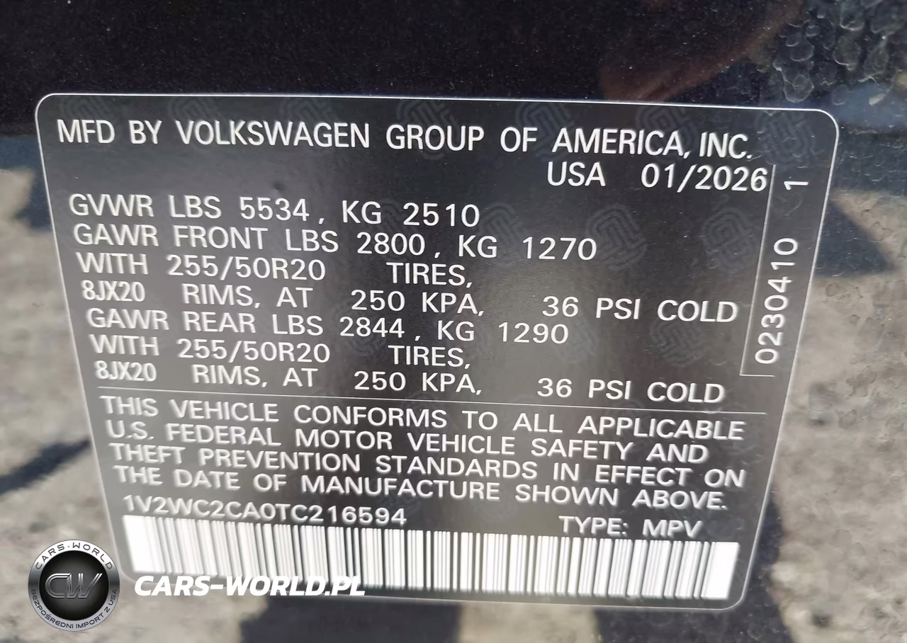 2026 Volkswagen Atlas Cross Sport Se With Technology VIN:1V2WC2CA0TC216594 - 9