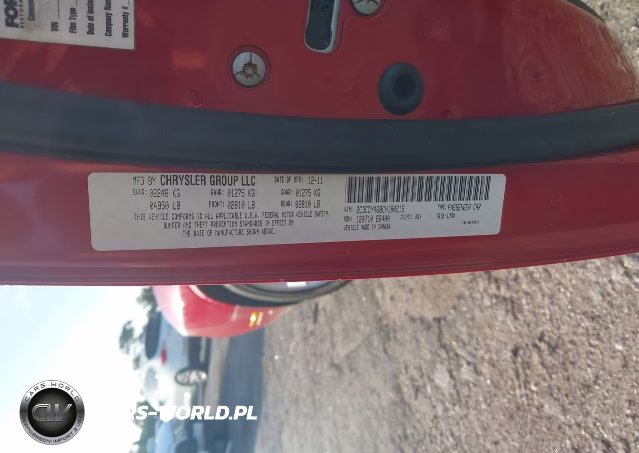 2012 Dodge Challenger Sxt VIN:2C3CDYAG8CH180215 - 8