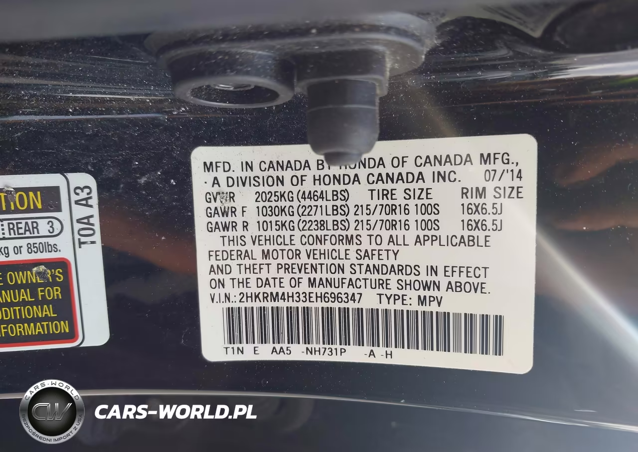 2014 Honda Cr-V Lx VIN:2HKRM4H33EH696347 - 9