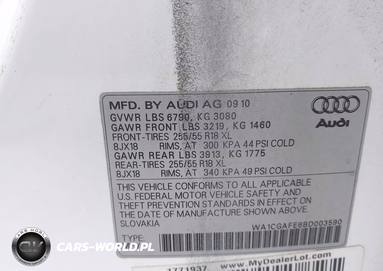 2011 Audi Q7 3.0T Premium VIN:WA1CGAFE6BD003590 - 9