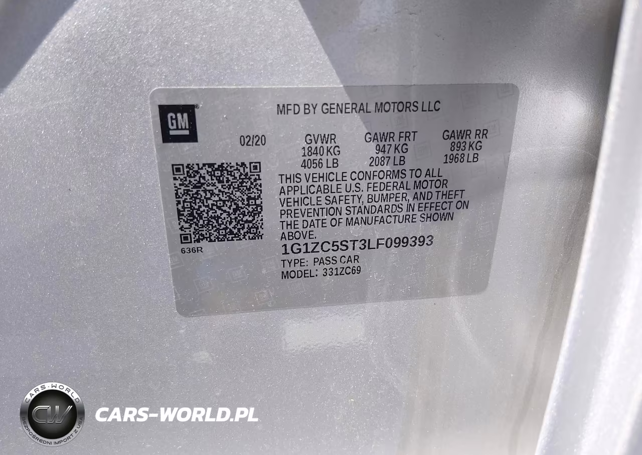 2020 Chevrolet Malibu Fwd 1Fl VIN:1G1ZC5ST3LF099393 - 9