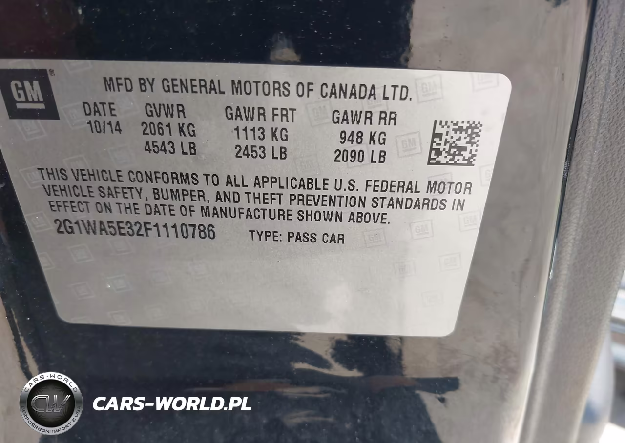 2015 Chevrolet Impala Limited Ls VIN:2G1WA5E32F1110786 - 9