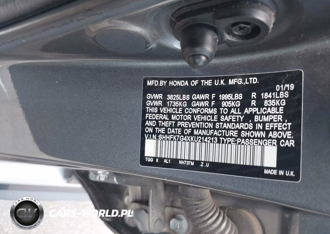 2019 Honda Civic Sport VIN:SHHFK7G4XKU214213 - 9