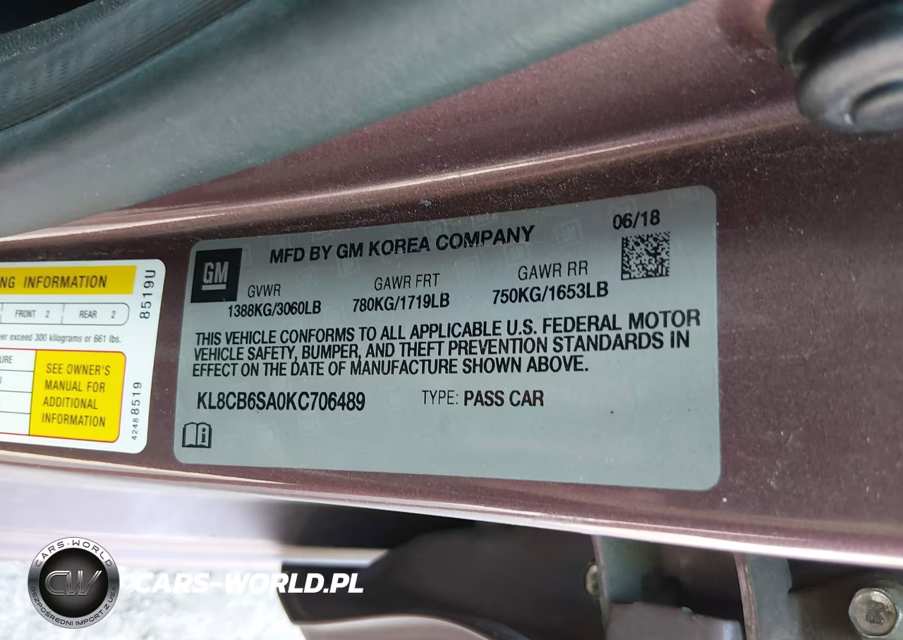 2019 Chevrolet Spark Ls Cvt VIN:KL8CB6SA0KC706489 - 9