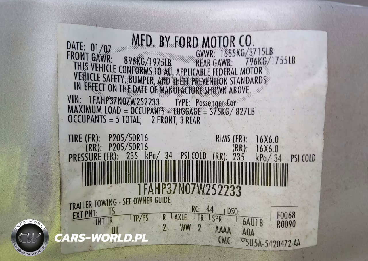2007 Ford Focus S-Se-Ses VIN:1FAHP37N07W252233 - 9