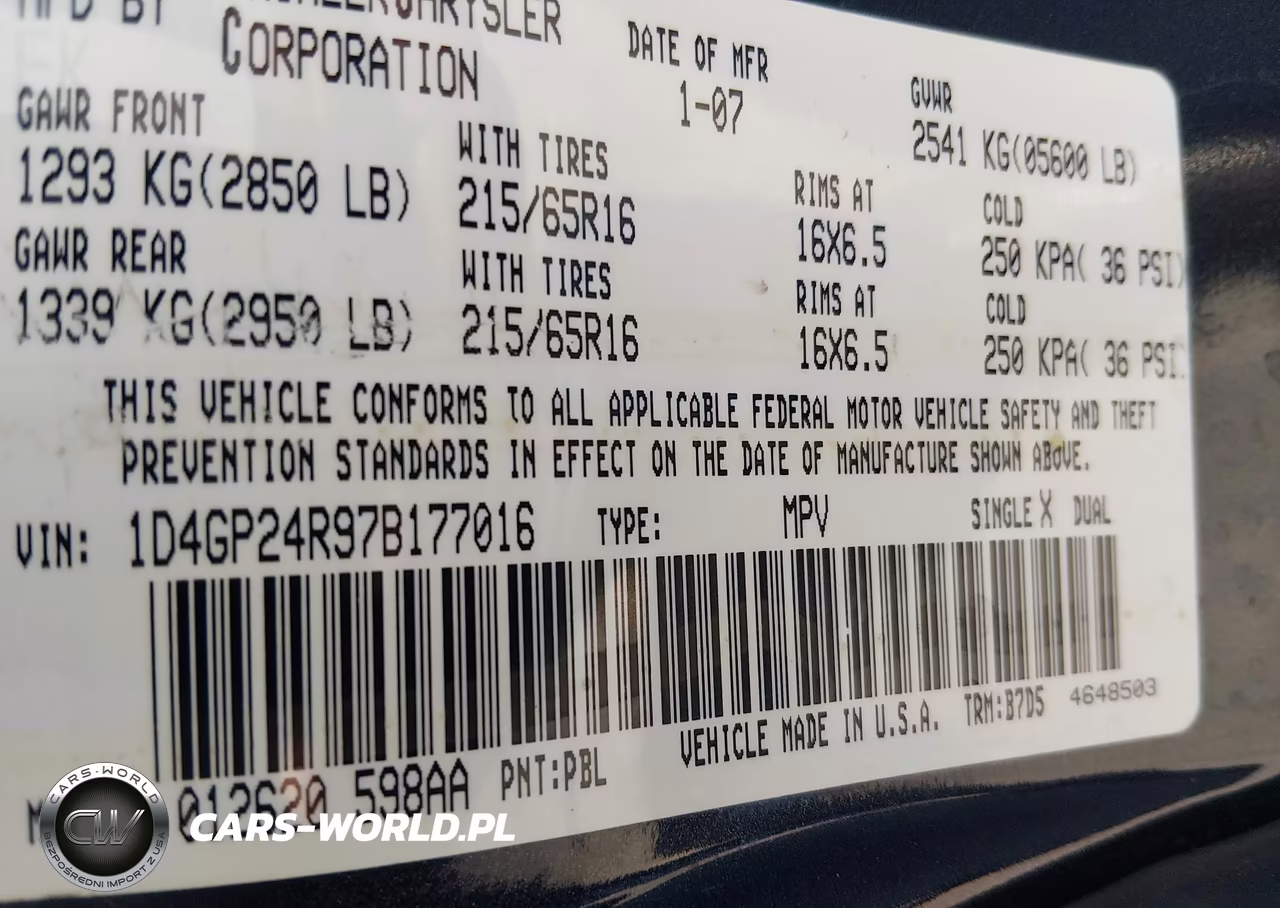 2007 Dodge Grand Caravan Se VIN:1D4GP24R97B177016 - 9