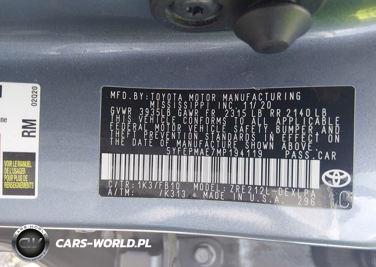 2021 Toyota Corolla Le VIN:5YFEPMAE7MP194119 - 9