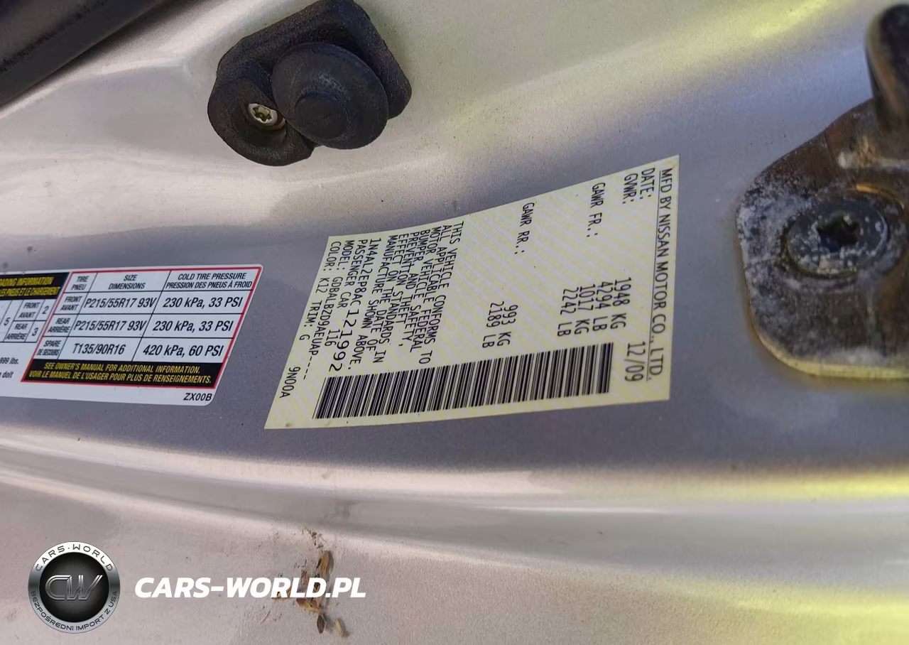 2010 NISSAN ALTIMA S VIN:1N4AL2EP8AC121992 - 9