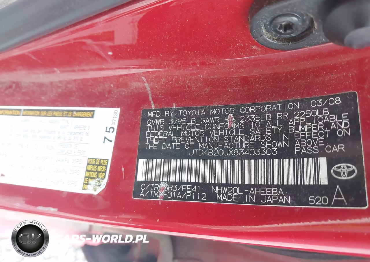 2008 Toyota Prius VIN:JTDKB20UX83403303 - 9