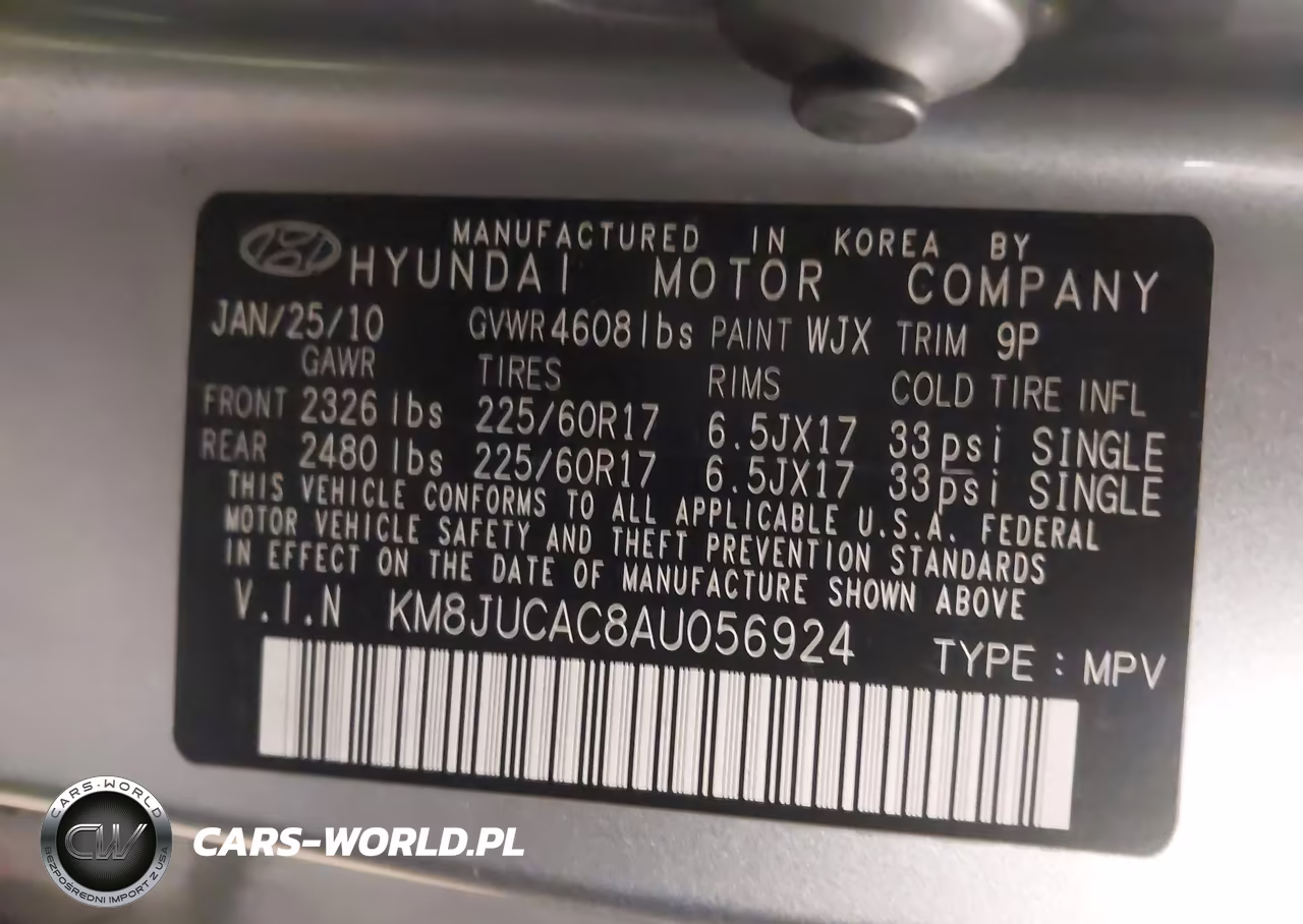 2010 Hyundai Tucson Gls VIN:KM8JUCAC8AU056924 - 9