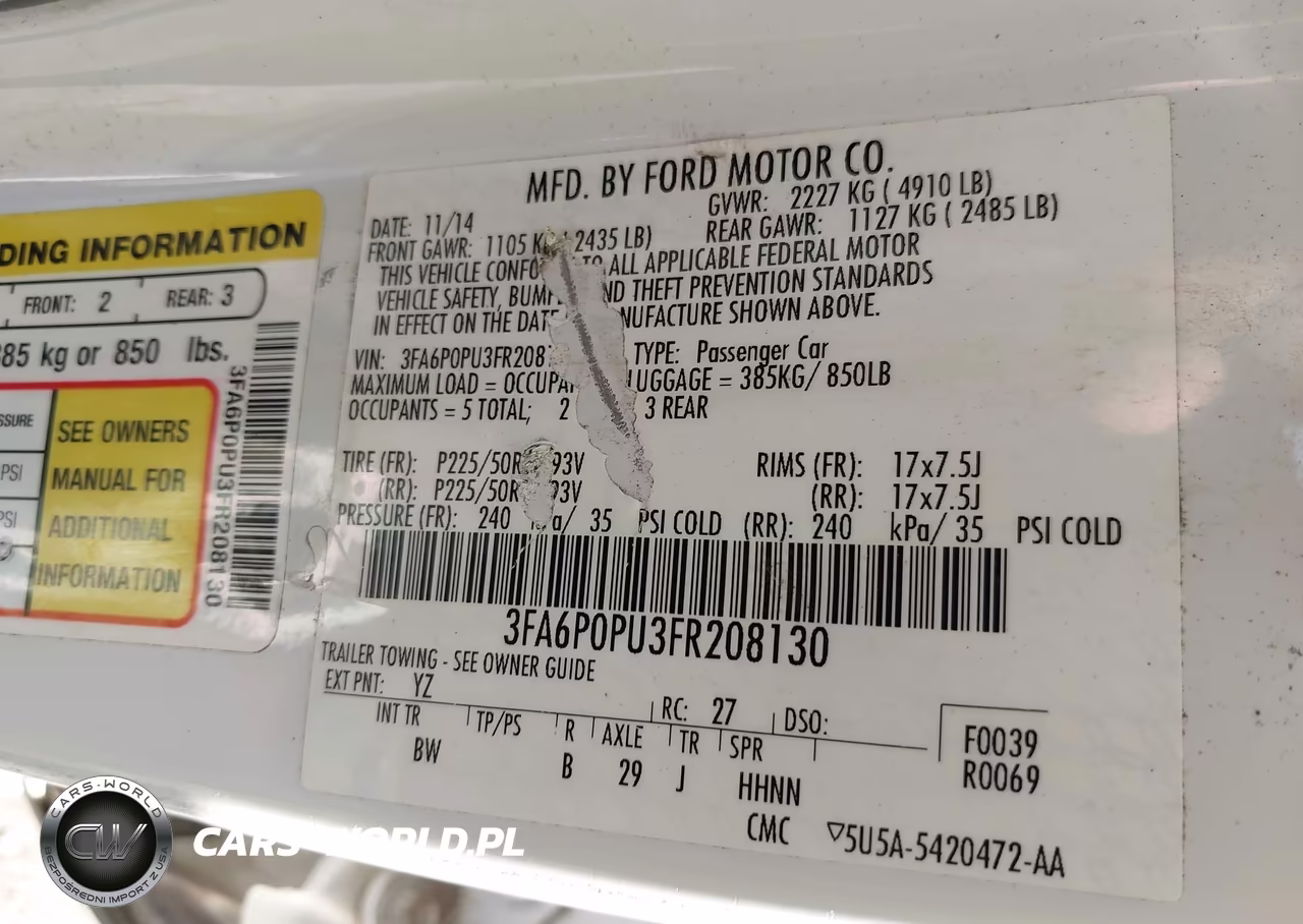 2015 Ford Fusion Energi Se Luxury VIN:3FA6P0PU3FR208130 - 9