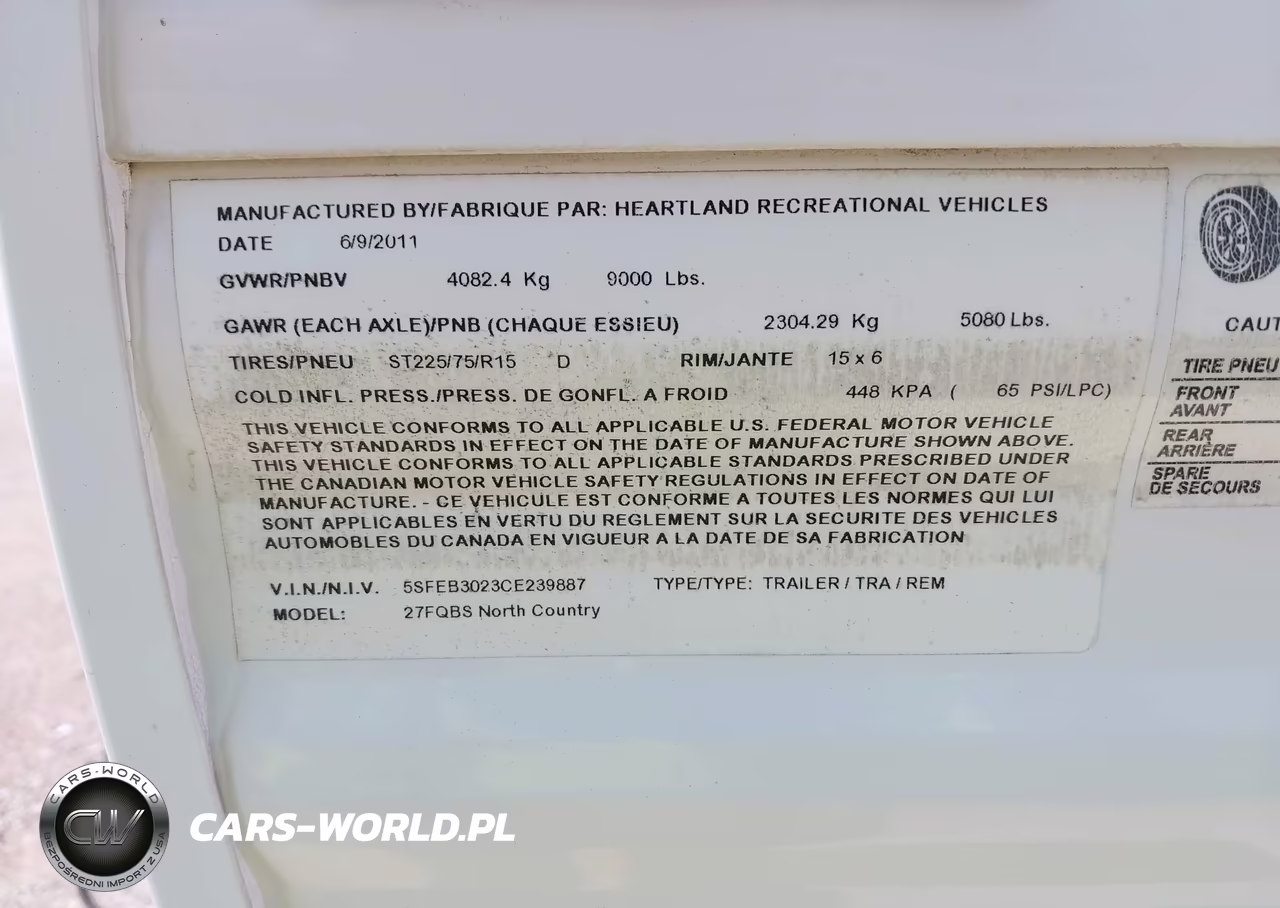 2012 Heartland Rv Other VIN:5SFEB3023CE239887 - 9