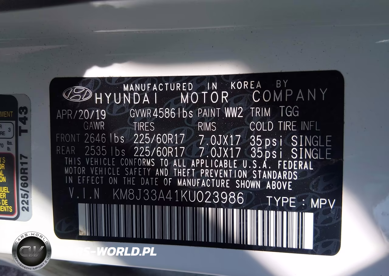 2019 Hyundai Tucson Value VIN:KM8J33A41KU023986 - 9