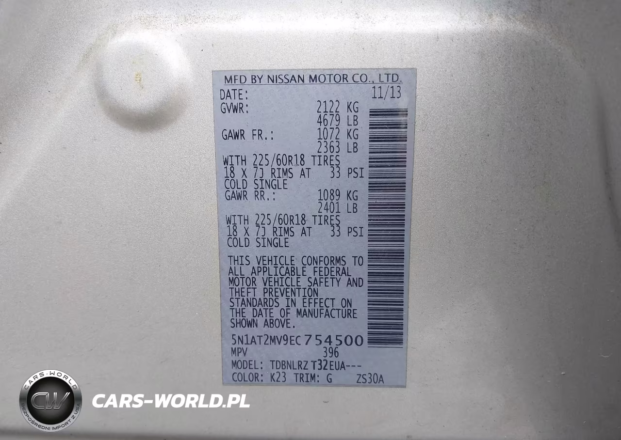 2014 Nissan Rogue Sl VIN:5N1AT2MV9EC754500 - 9