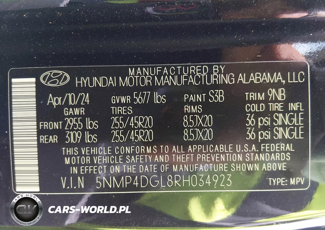 2024 Hyundai Santa Fe Limited VIN:5NMP4DGL8RH034923 - 9