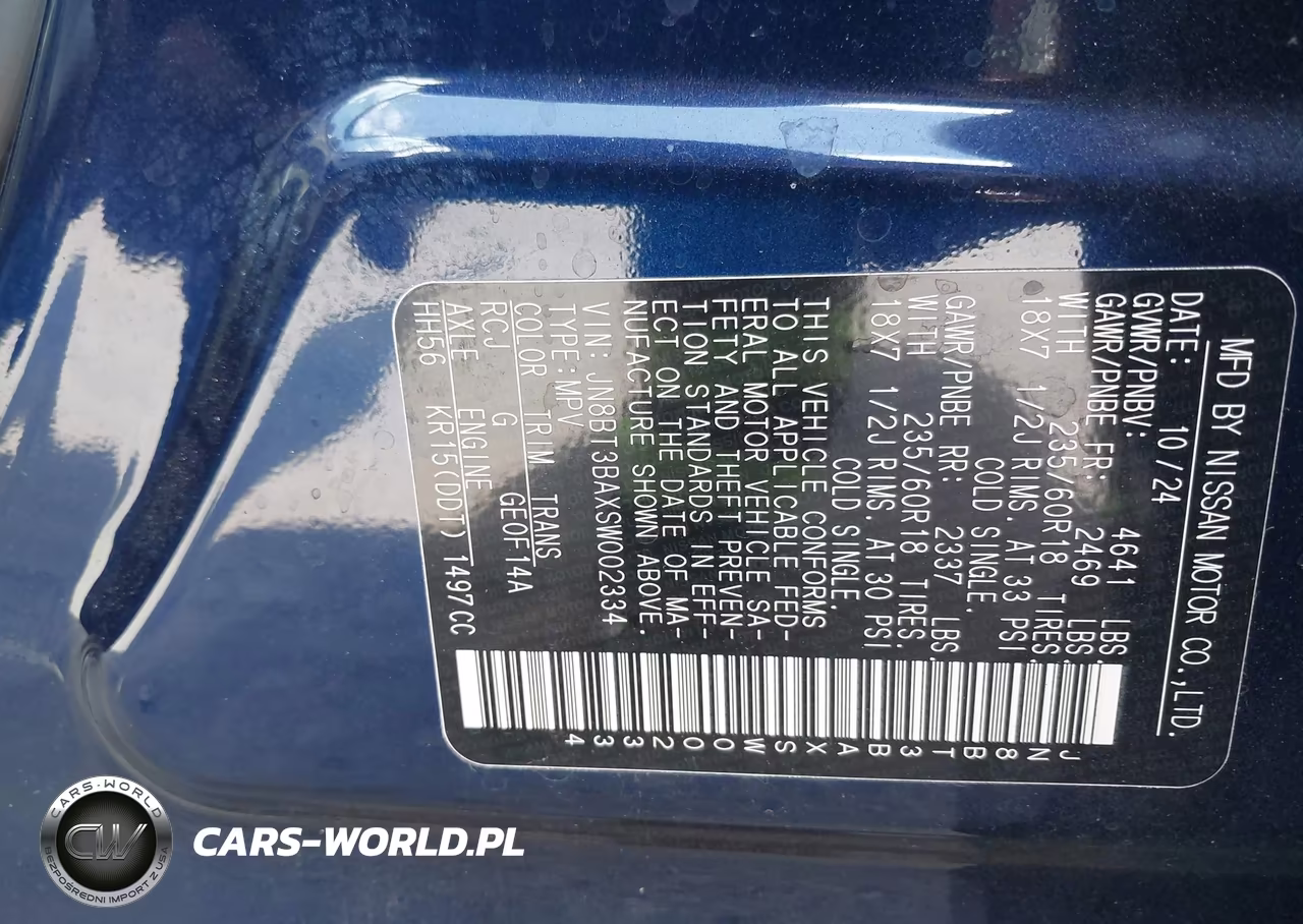 2025 Nissan Rogue Sv Fwd VIN:JN8BT3BAXSW002334 - 9
