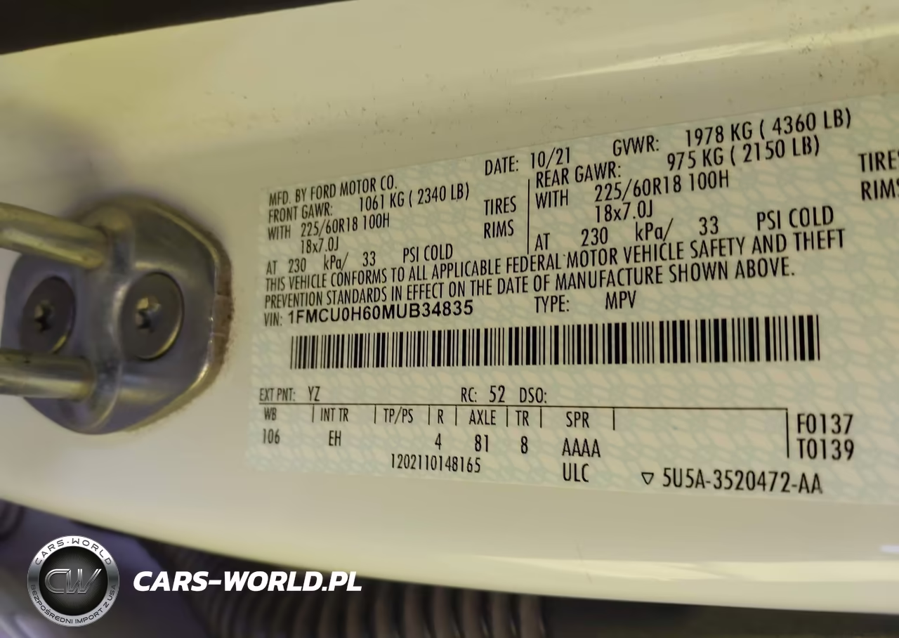 2021 Ford Escape Sel VIN:1FMCU0H60MUB34835 - 9