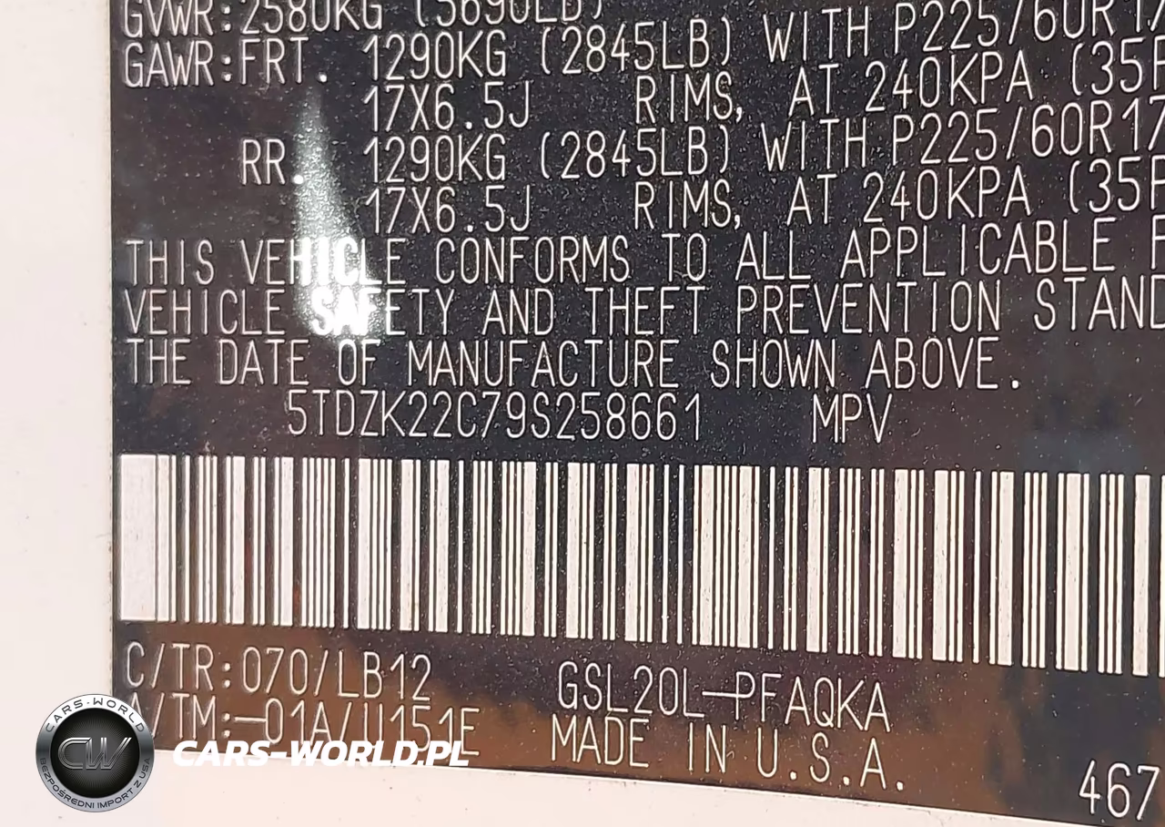 2009 Toyota Sienna Xle VIN:5TDZK22C79S258661 - 9