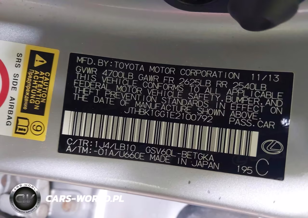 2014 Lexus Es 350 VIN:JTHBK1GG1E2100792 - 9