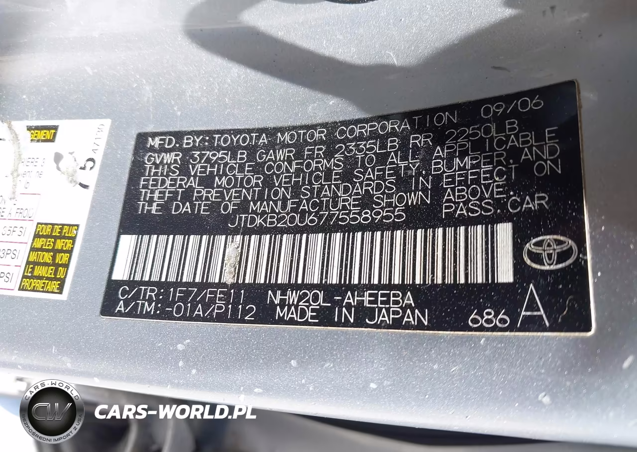 2007 Toyota Prius VIN:JTDKB20U677558955 - 9